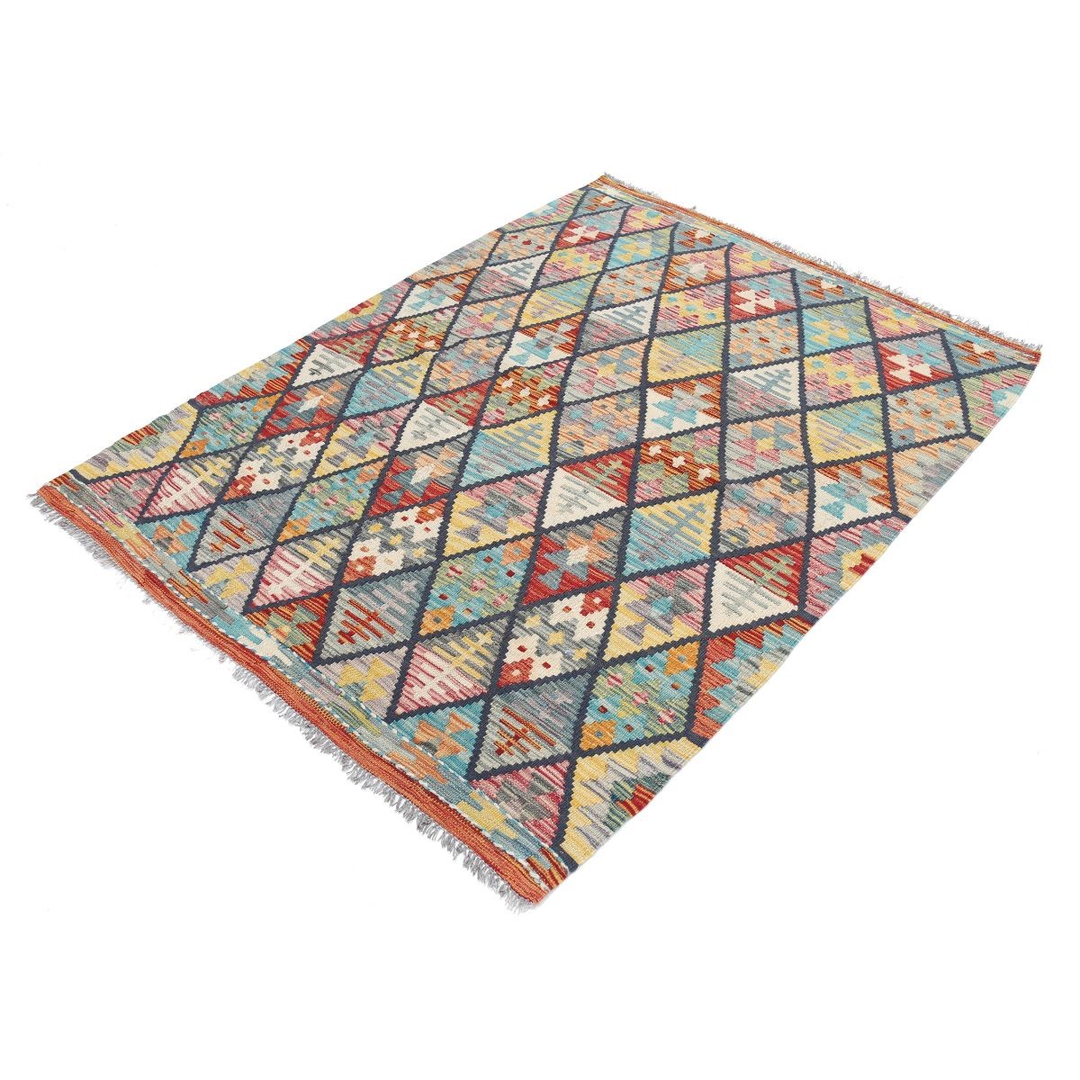 Maimana 4x6 Hand Woven Washable Wool Rug - Colorful
