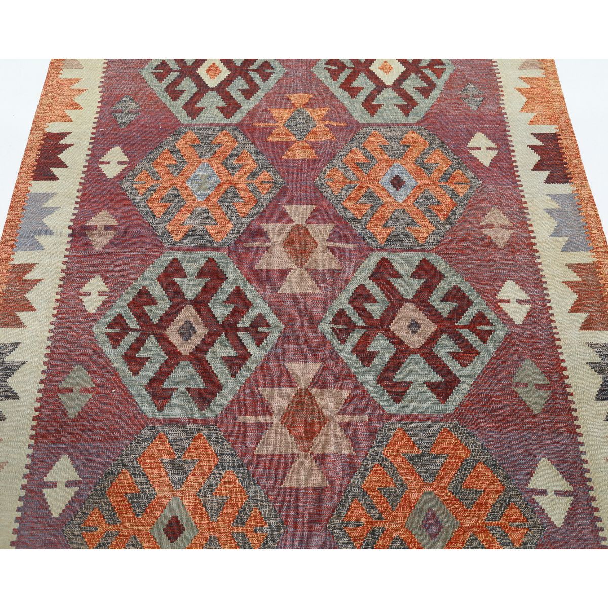 Kafkaas 5x7 Hand Woven Washable Wool Rug - Colorful