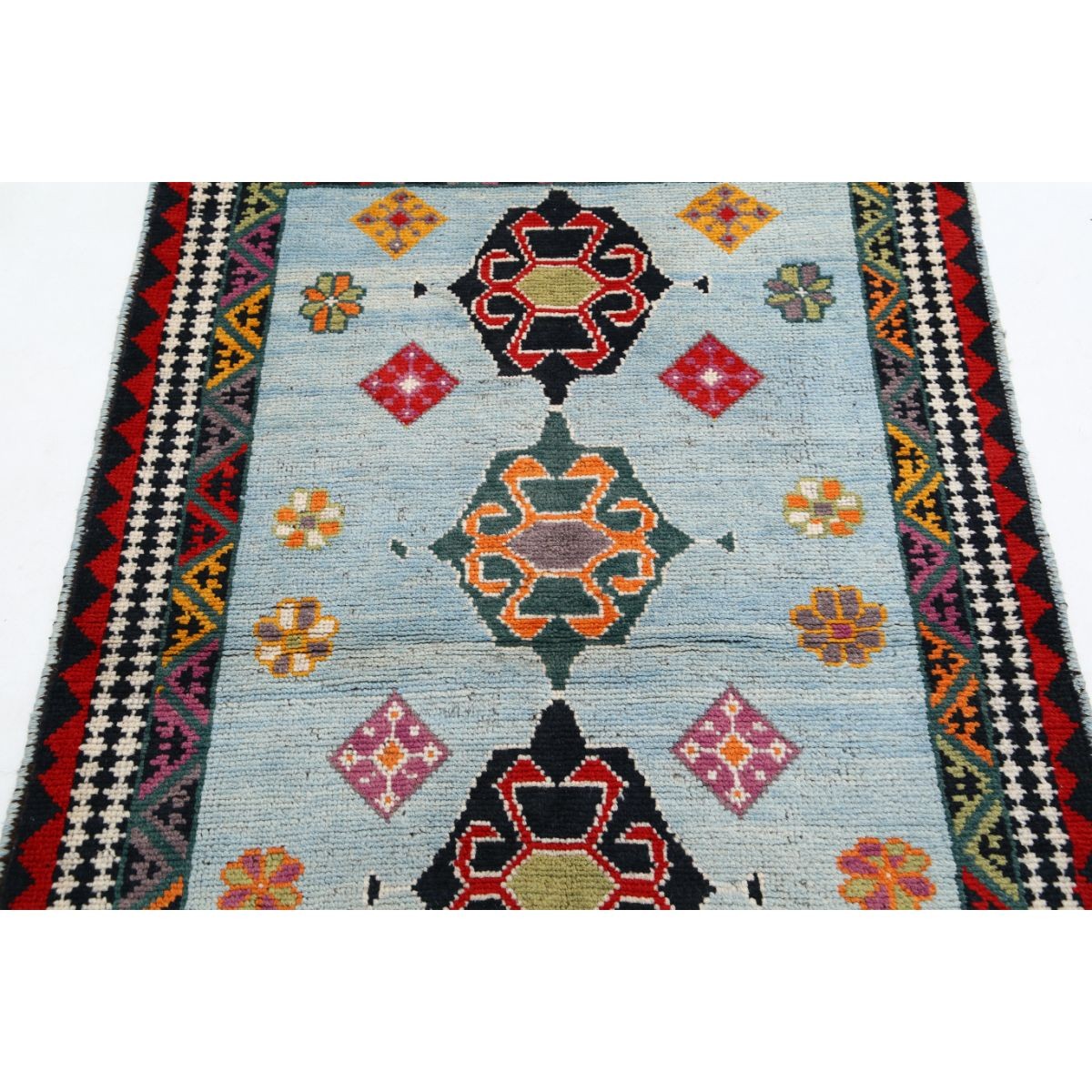 Revival 4x5 Handmade Double Knotted Washable Wool Rug - Colorful