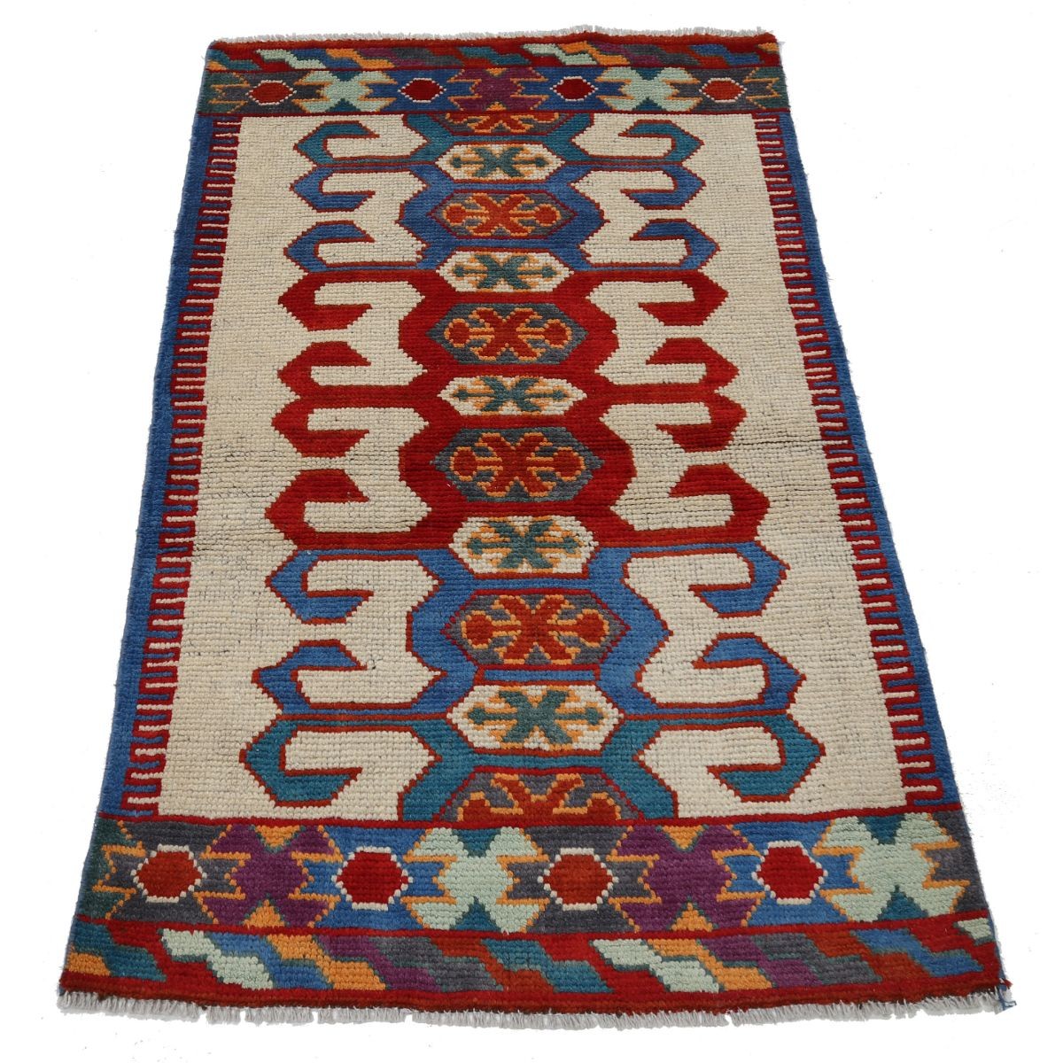 Revival 3x4 Handmade Double Knotted Washable Wool Rug - Colorful