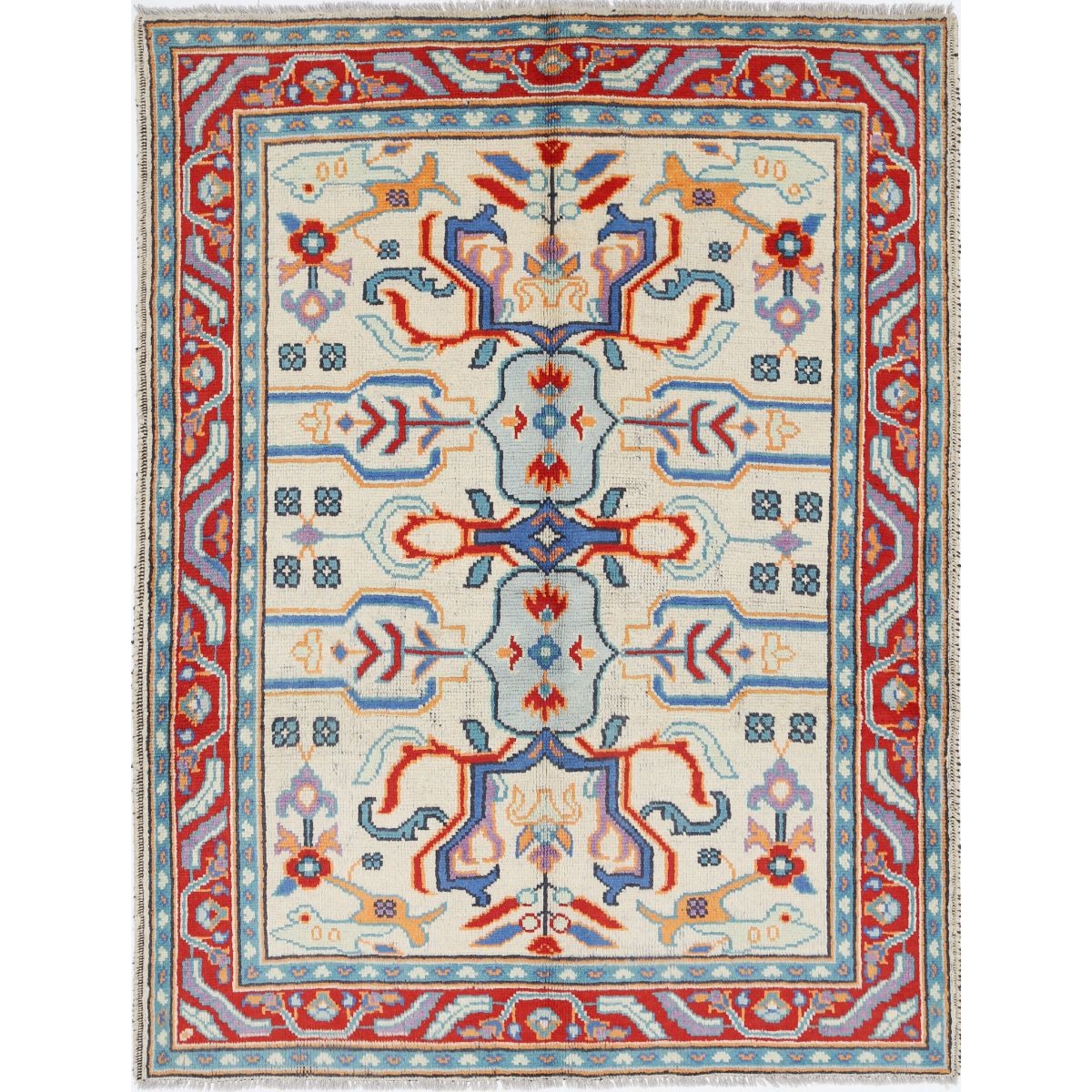Revival 5x7 Handmade Double Knotted Washable Wool Rug - Colorful