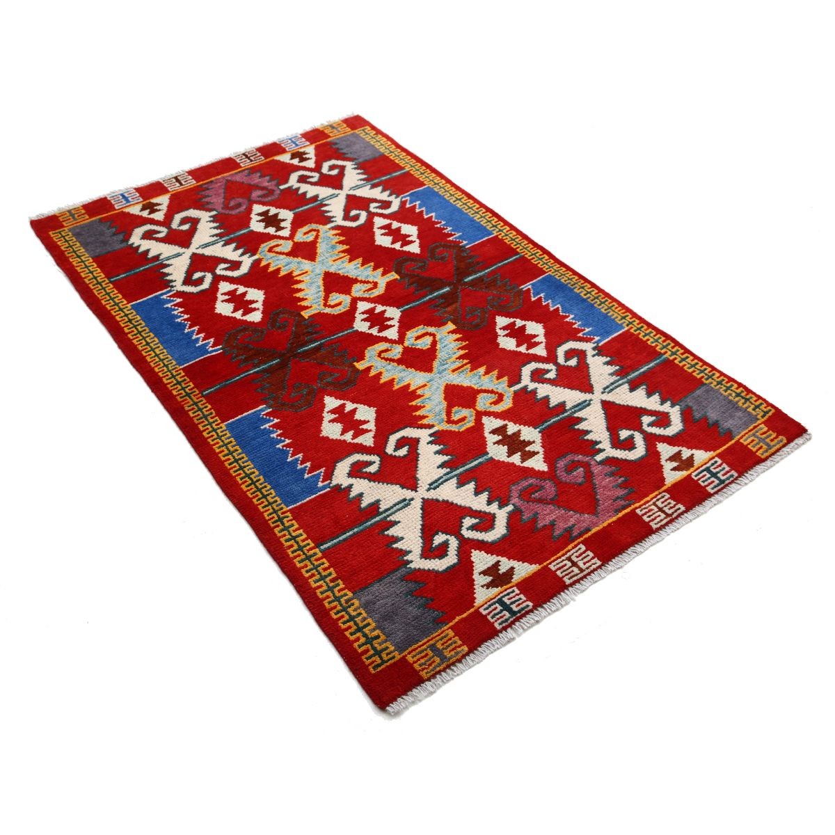 Revival 3x5 Handmade Double Knotted Washable Wool Rug - Colorful