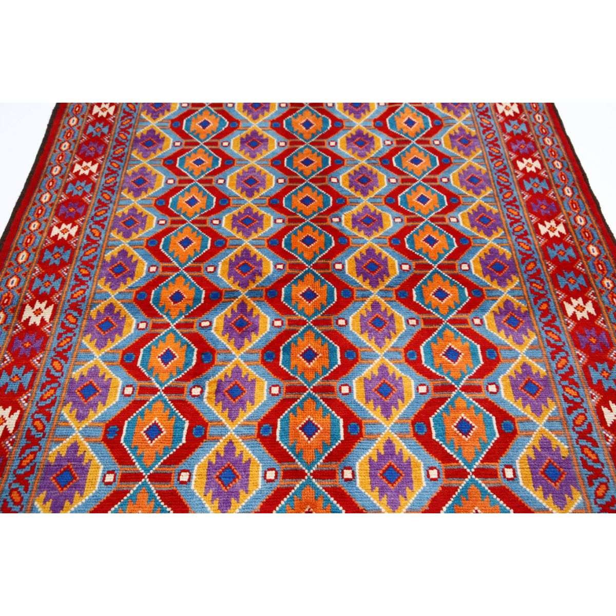 Revival 6x8 Handmade Double Knotted Washable Wool Rug - Colorful