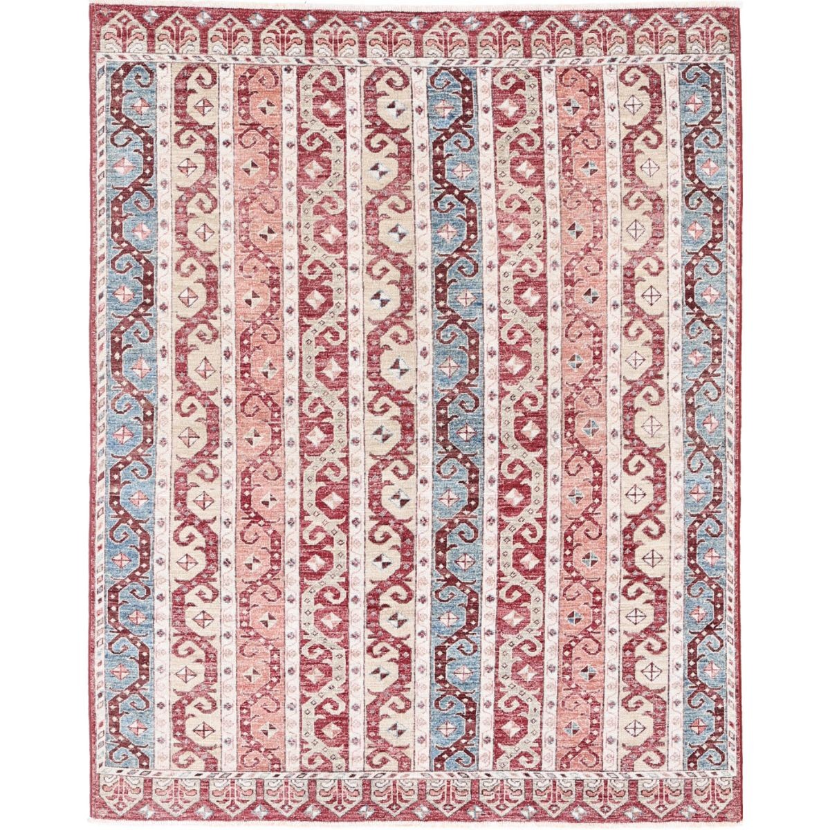 Shaal 5x6 Handmade Double Knotted Washable Wool Rug - Colorful