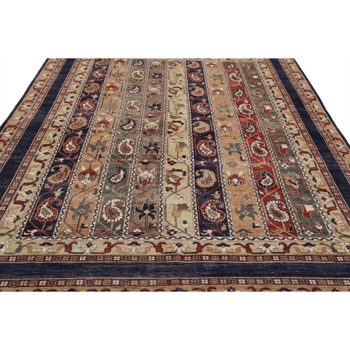 Shaal 8x10 Handmade Double Knotted Washable Wool Rug - Colorful