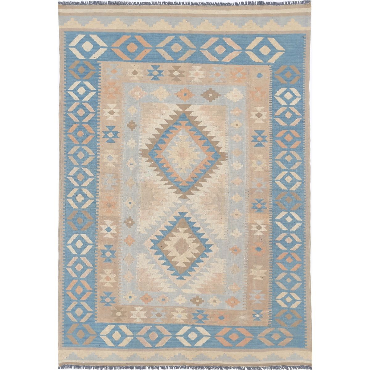 Kafkaas 5x7 Hand Woven Washable Wool Rug - Soft Hues