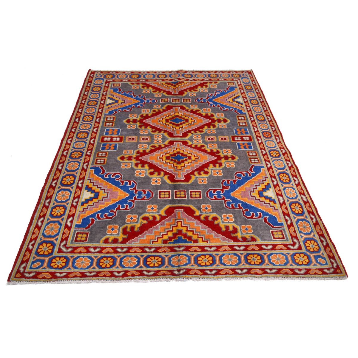 Revival 5x7 Handmade Double Knotted Washable Wool Rug - Colorful