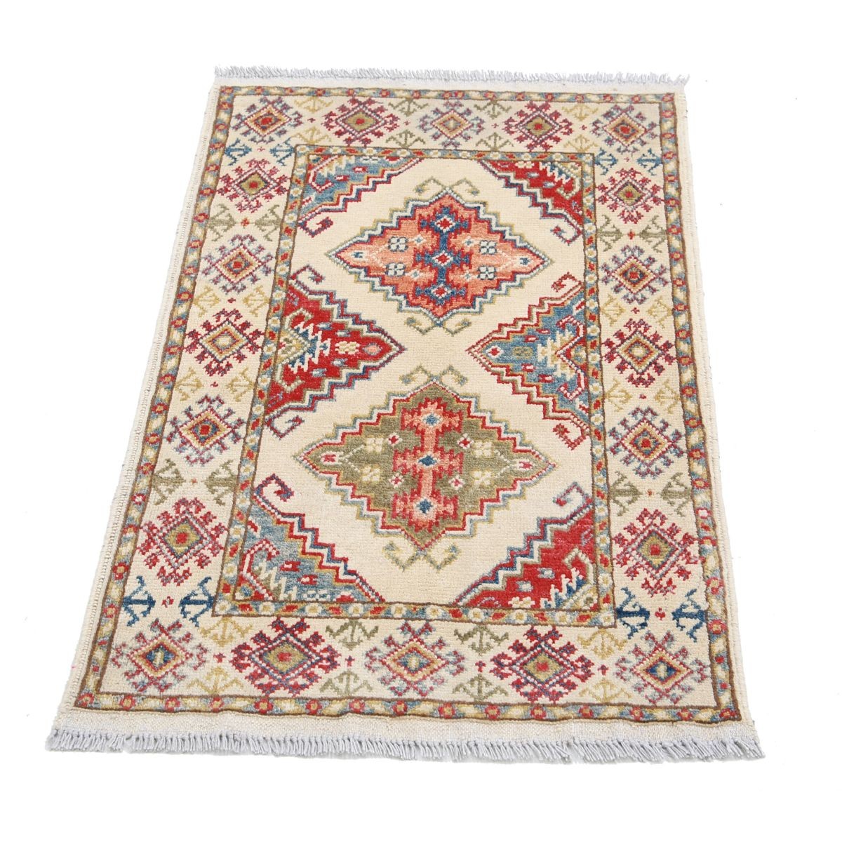 Revival 2x3 Handmade Double Knotted Washable Wool Rug - Colorful