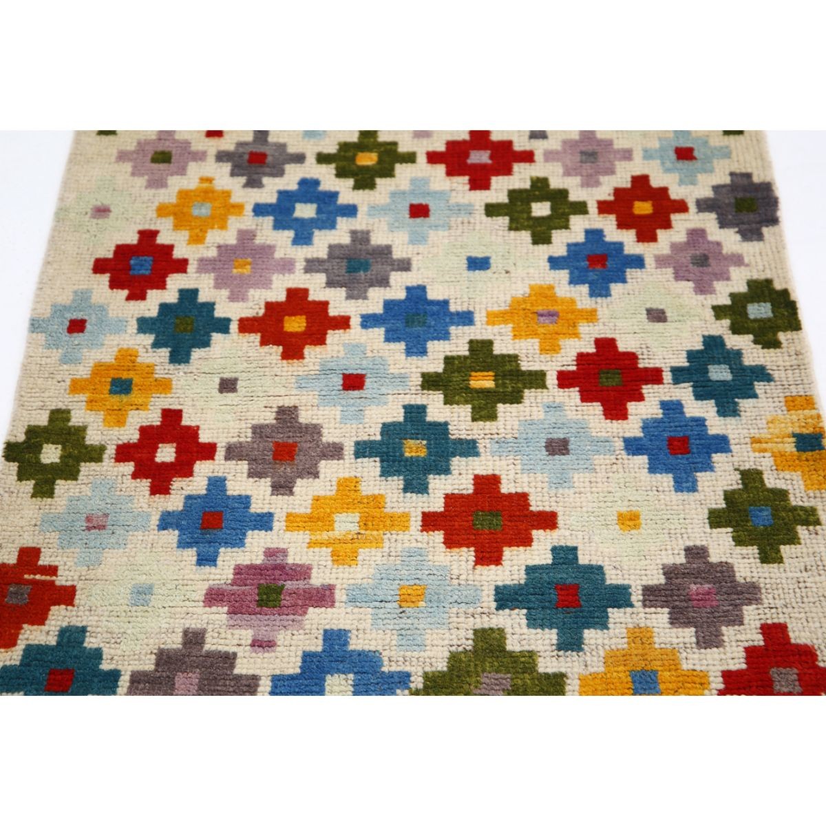Revival 3x4 Handmade Double Knotted Washable Wool Rug - Colorful