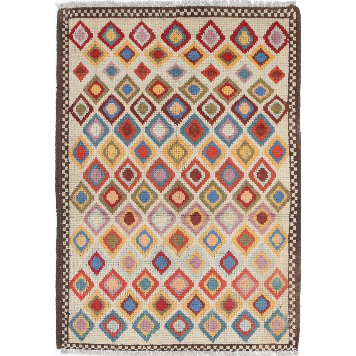 Revival 3x4 Handmade Double Knotted Washable Wool Rug - Colorful