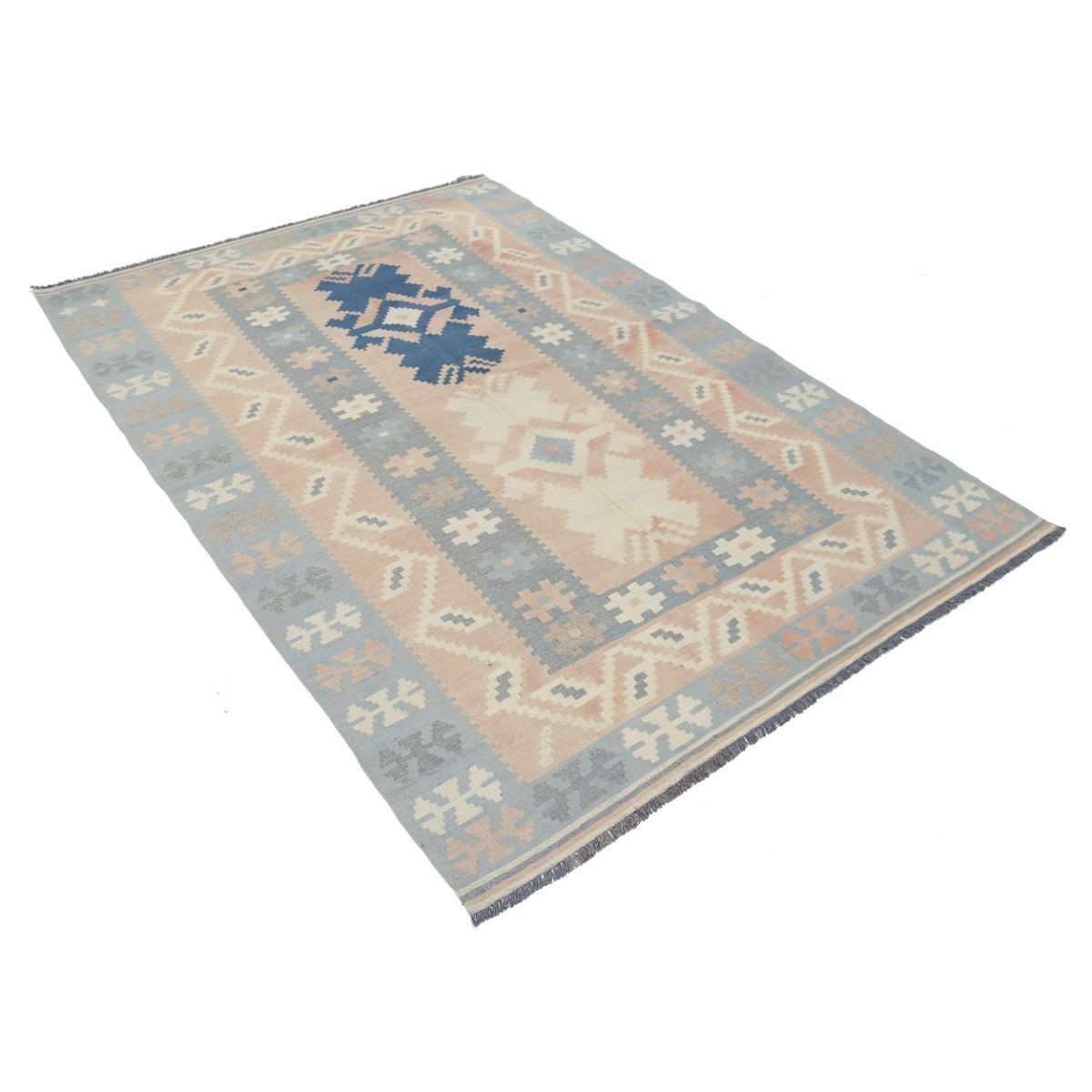 Kafkaas 5x7 Hand Woven Washable Wool Rug - Soft Hues