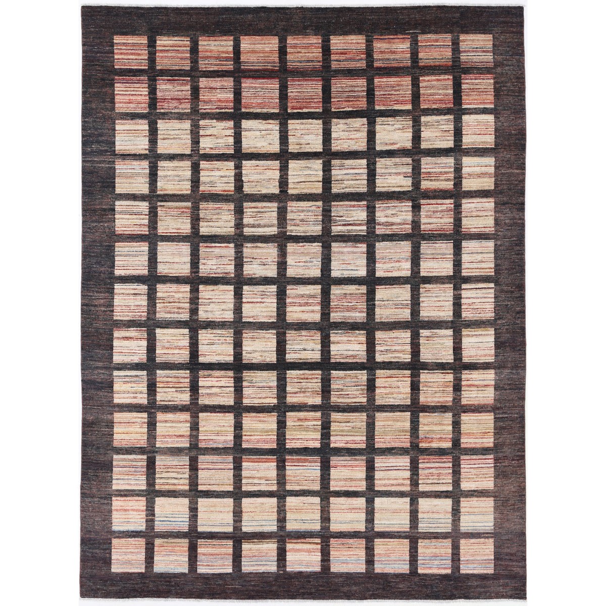 Modcar 8x11 Handmade Double Knotted Washable Wool Rug - Colorful
