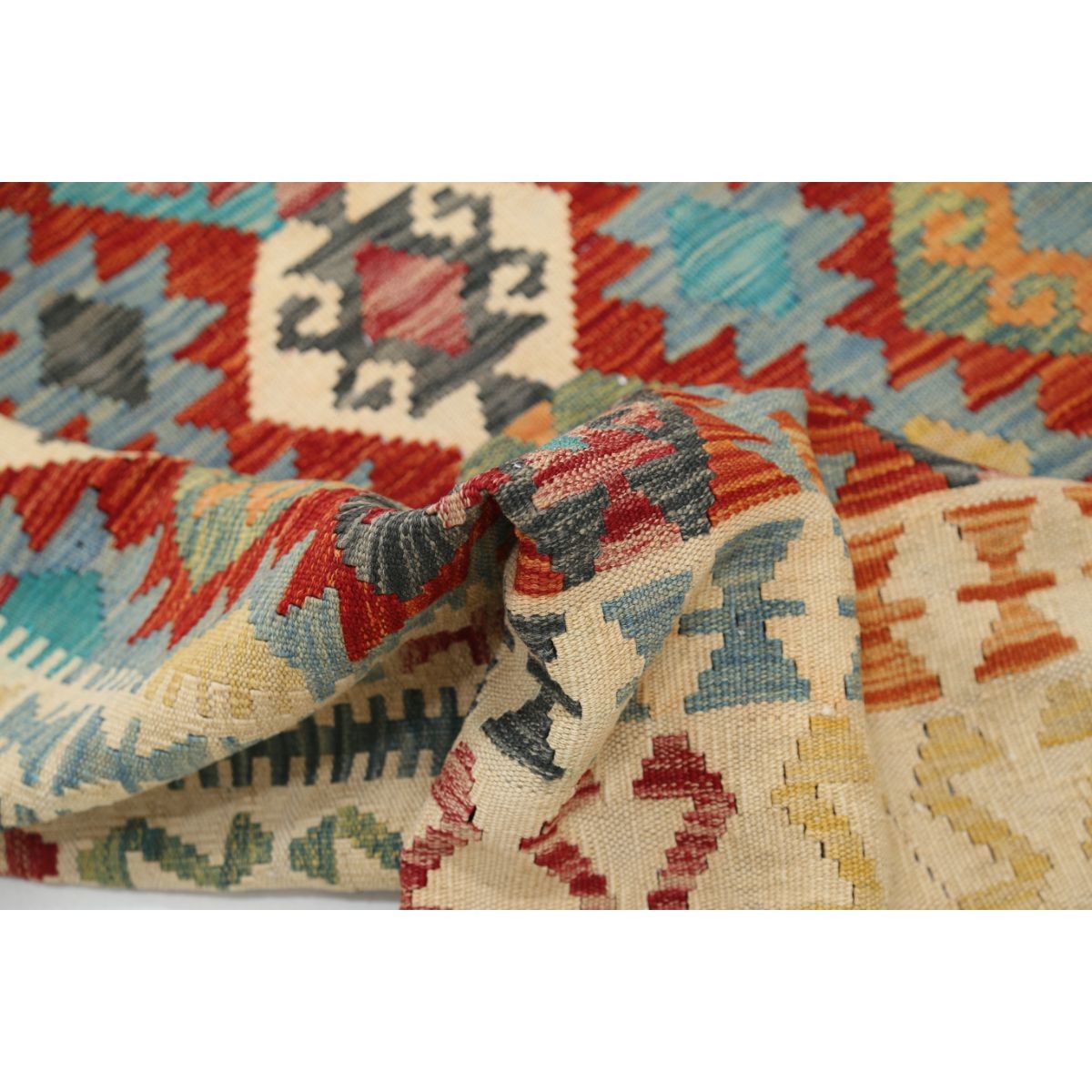Maimana 6x10 Hand Woven Washable Wool Rug - Colorful
