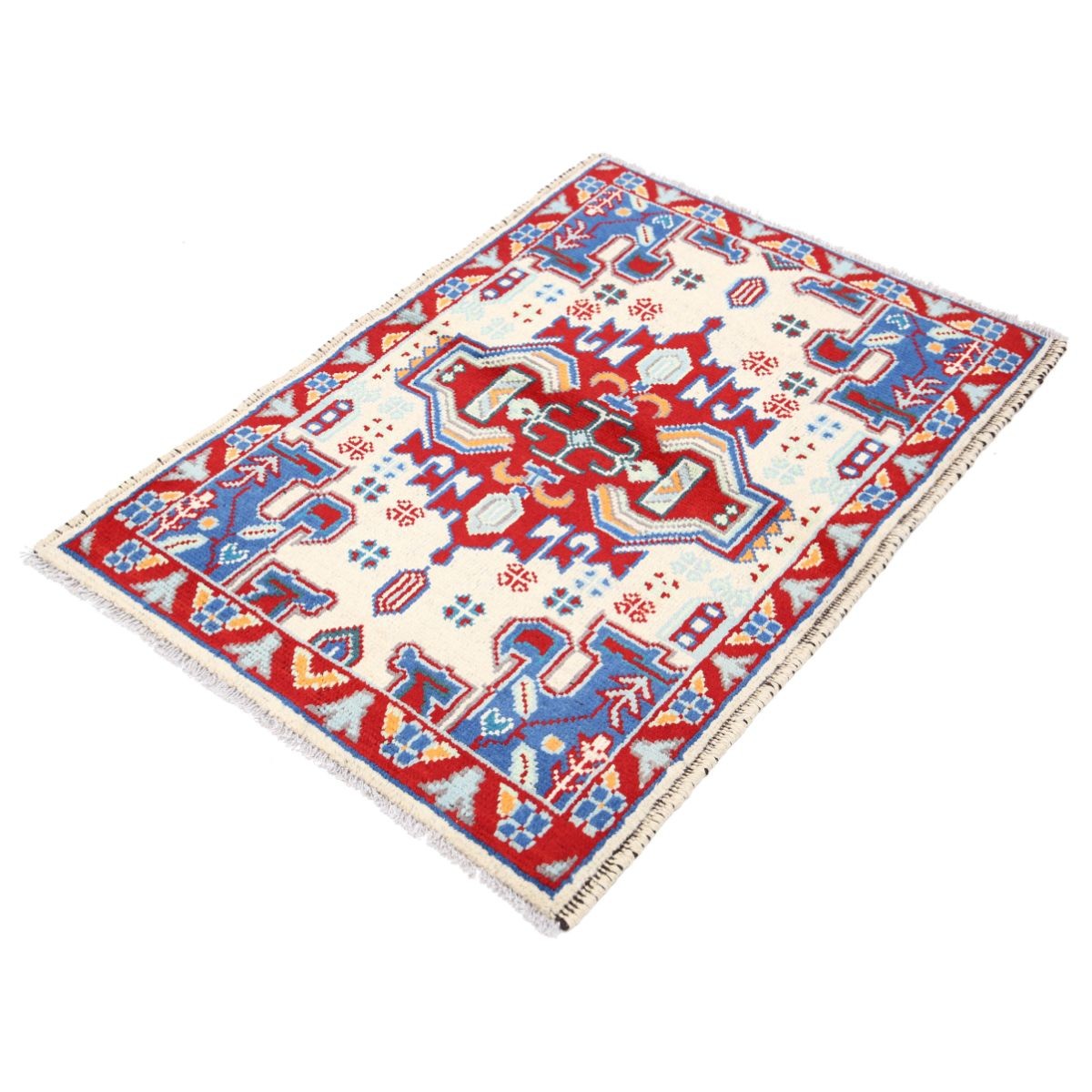 Revival 3x4 Handmade Double Knotted Washable Wool Rug - Colorful