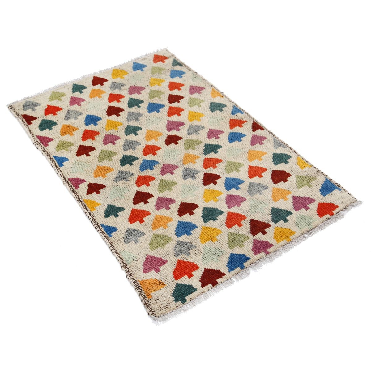 Revival 3x4 Handmade Double Knotted Washable Wool Rug - Colorful