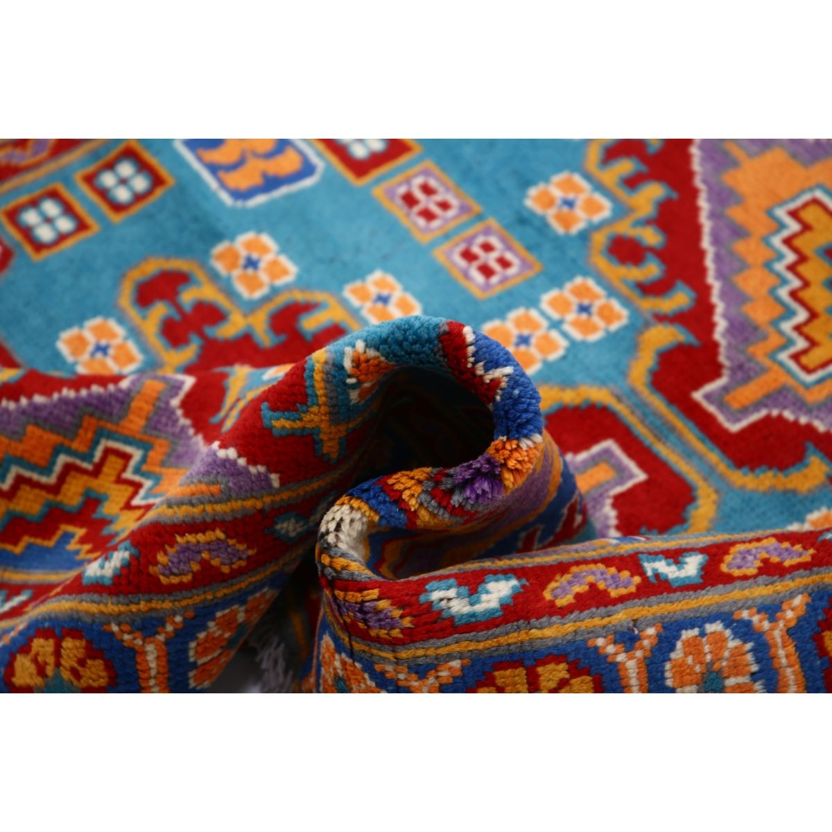 Revival 5x7 Handmade Double Knotted Washable Wool Rug - Colorful