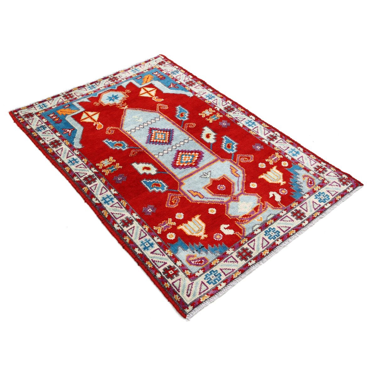 Revival 3x5 Handmade Double Knotted Washable Wool Rug - Colorful