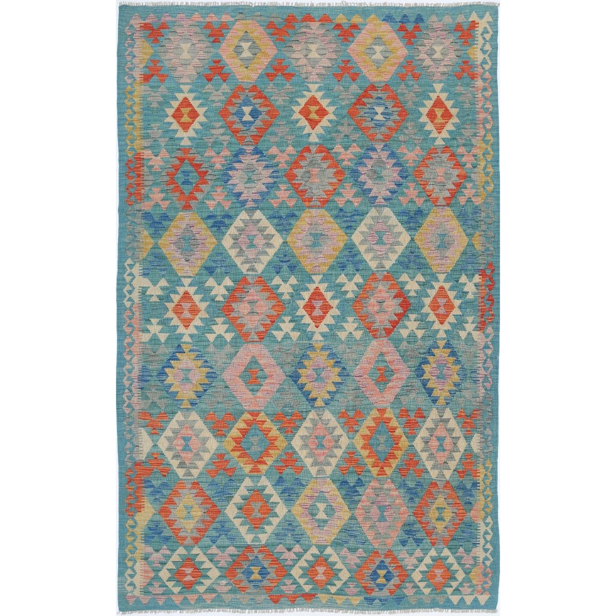 Maimana 6x9 Hand Woven Washable Wool Rug - Colorful