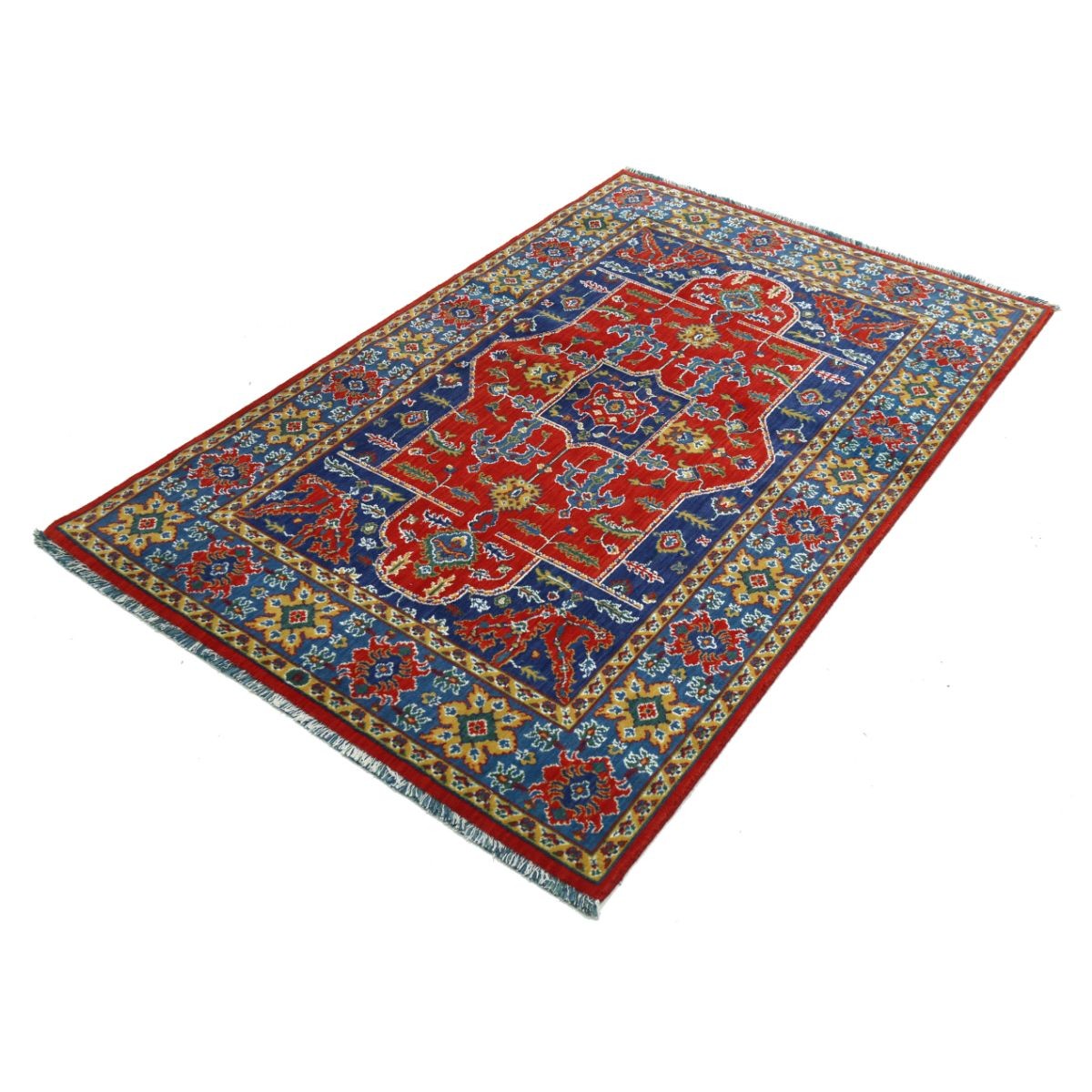 Gulshan-3'10" 4x6 Machine-Made Washable Wool Rug - Colorful