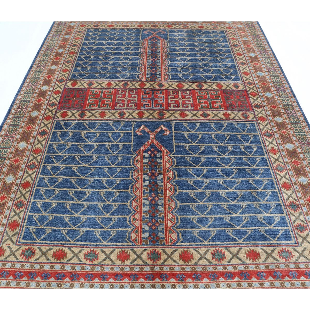Revival 7x10 Handmade Double Knotted Washable Wool Rug - Colorful