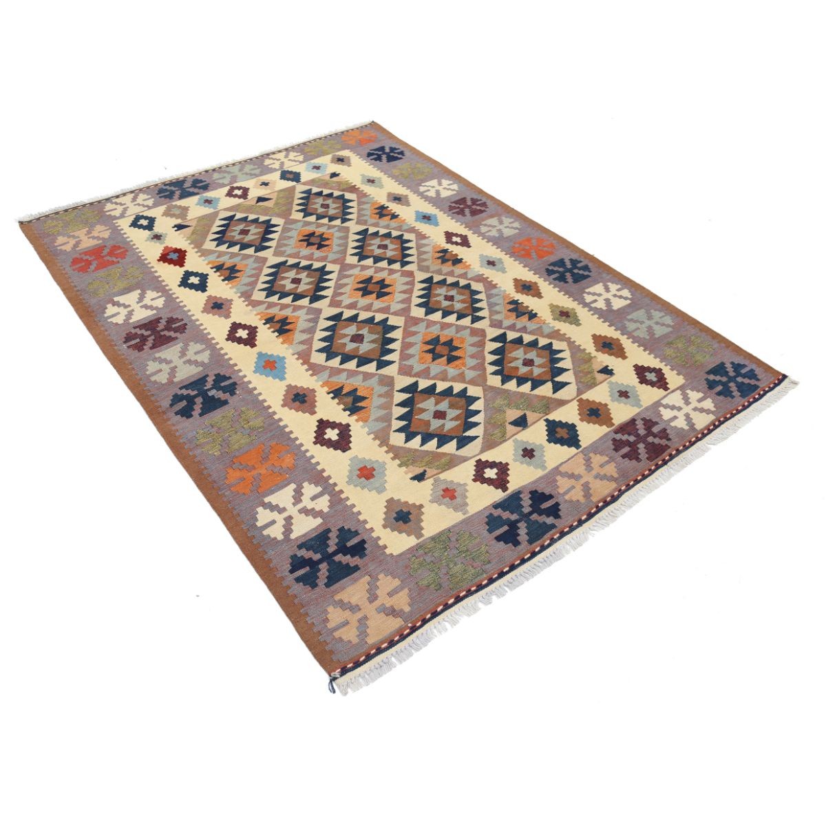 Kafkaas 5x7 Hand Woven Washable Wool Rug - Colorful
