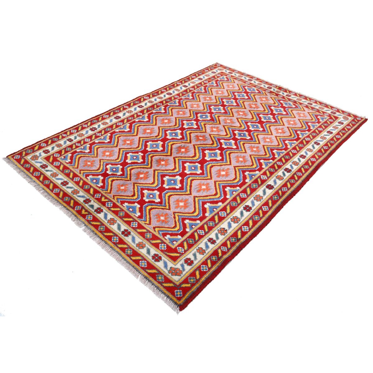Revival 5x7 Handmade Double Knotted Washable Wool Rug - Colorful