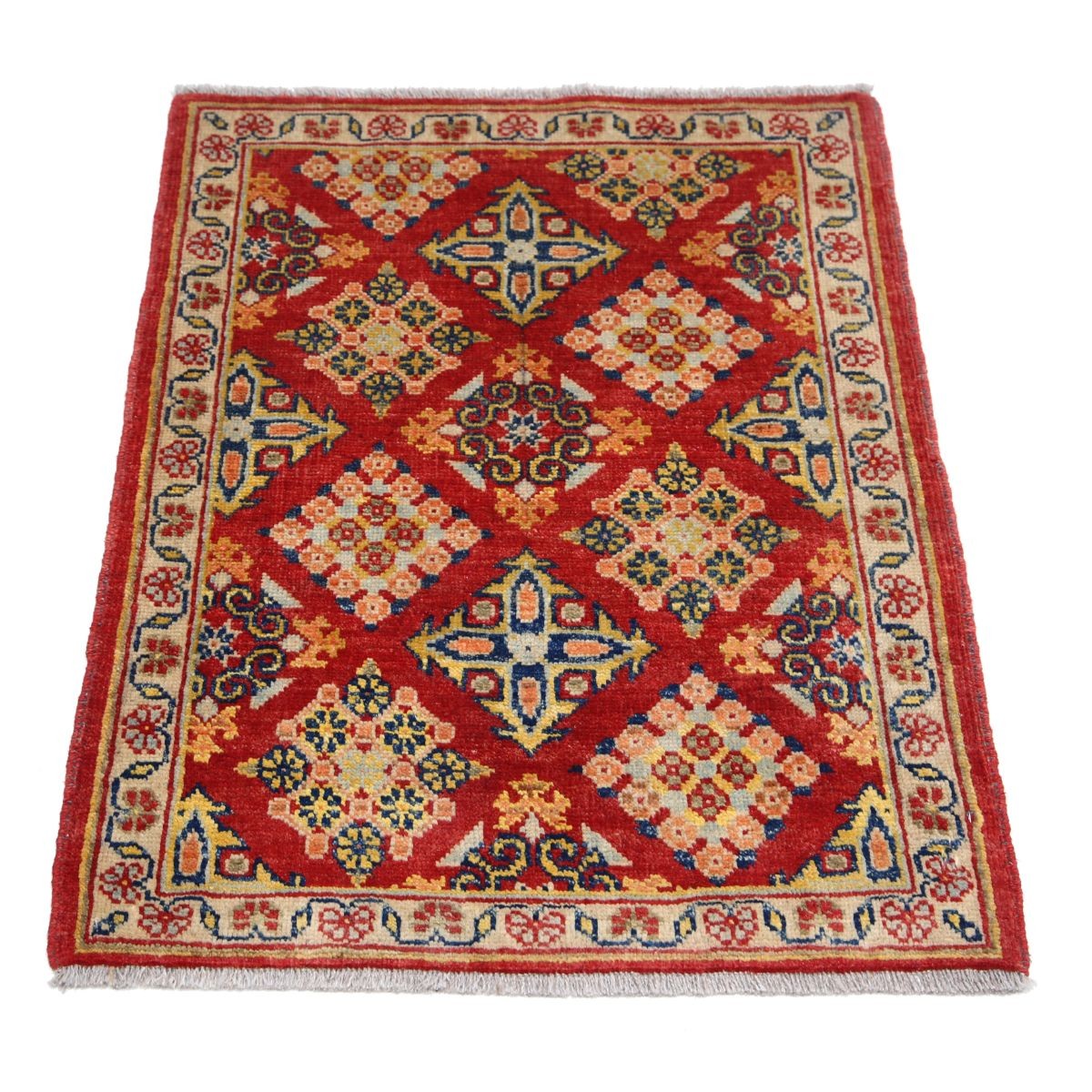 Revival 2x3 Handmade Double Knotted Washable Wool Rug - Colorful