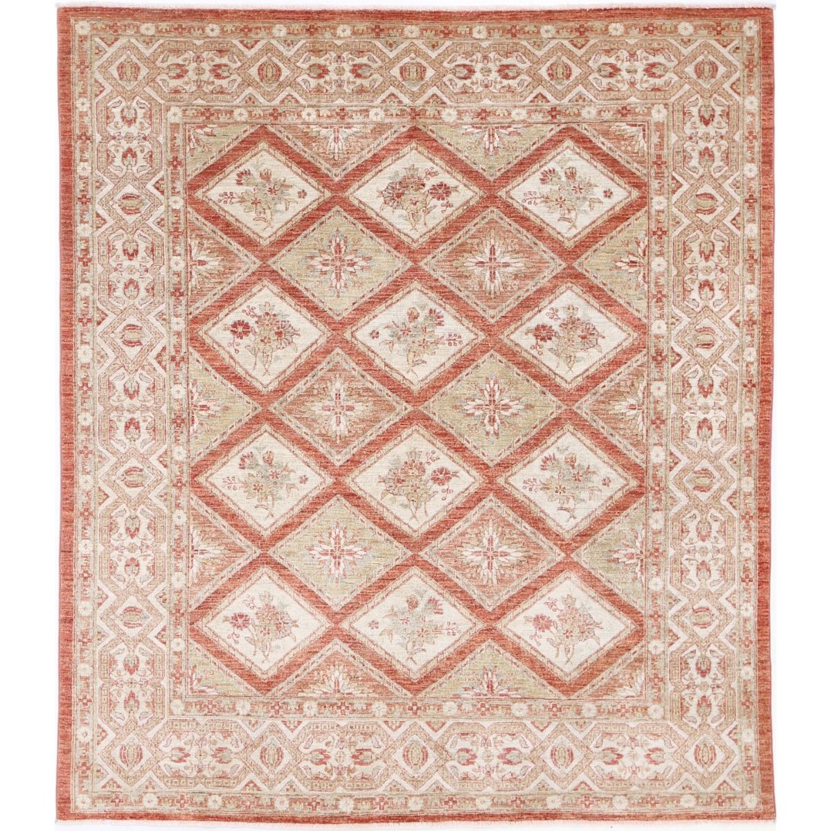 Ziegler 7x8 Handmade Double Knotted Washable Wool Rug - Colorful