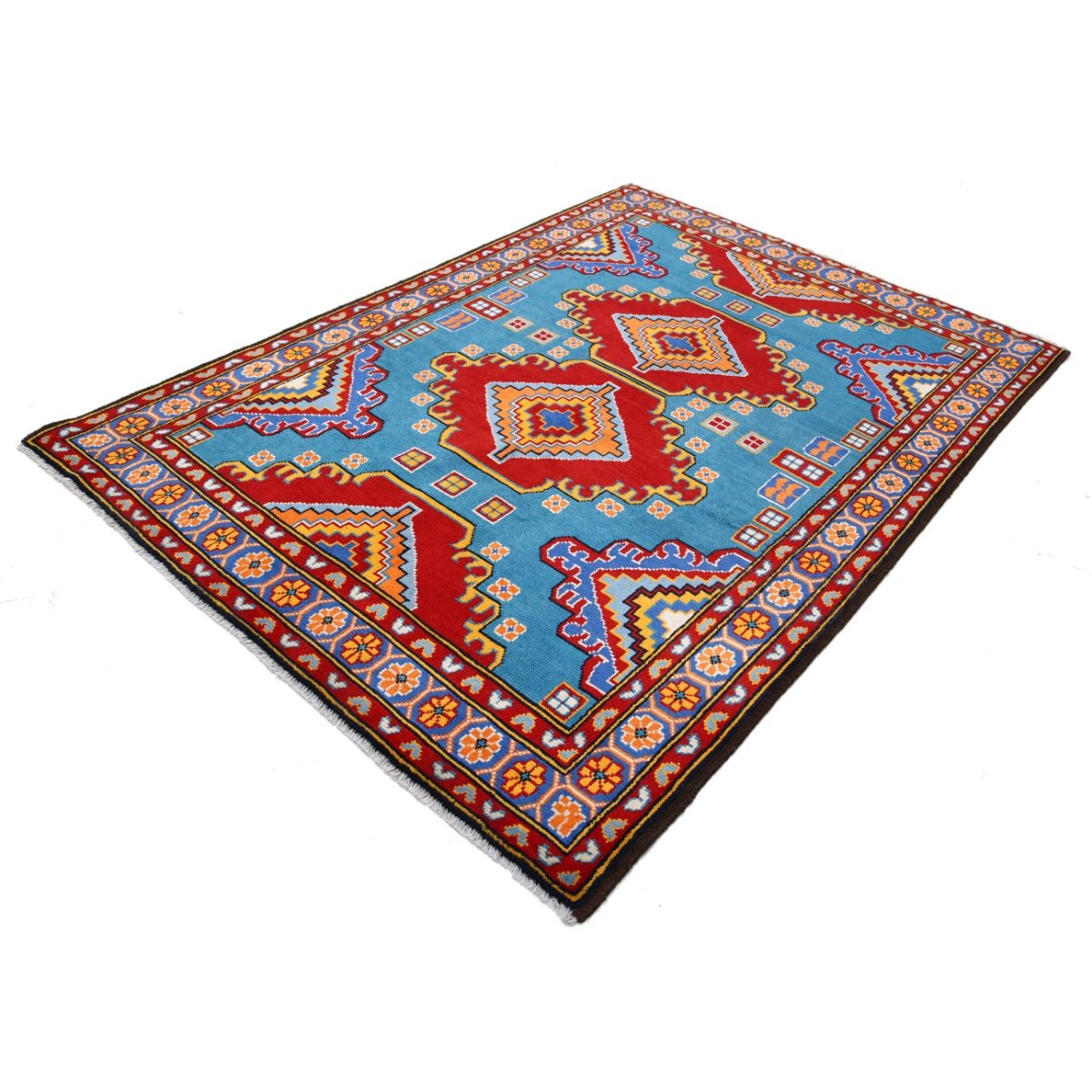 Revival 6x8 Handmade Double Knotted Washable Wool Rug - Colorful