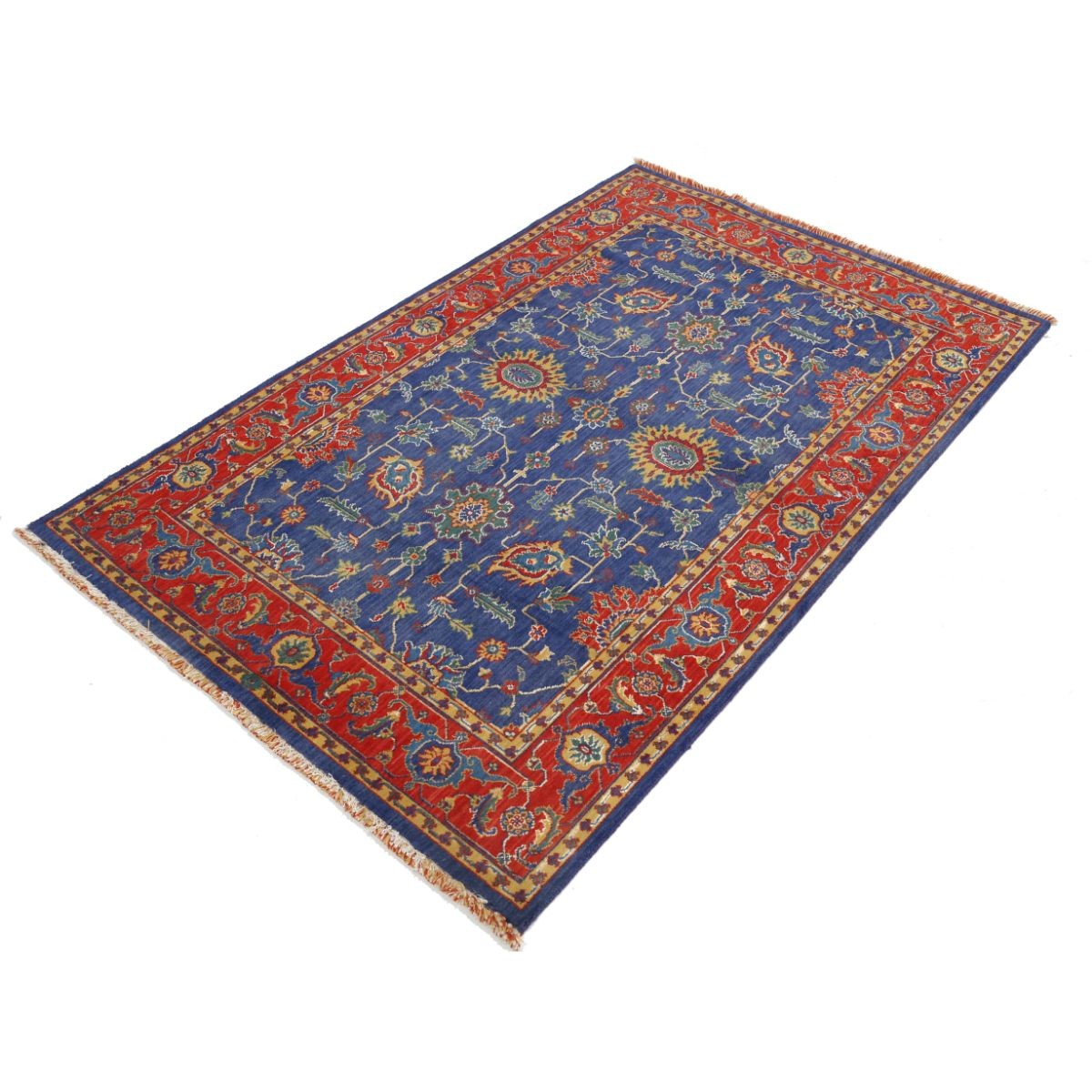 Gulshan-3'10" 4x6 Machine-Made Washable Wool Rug - Colorful