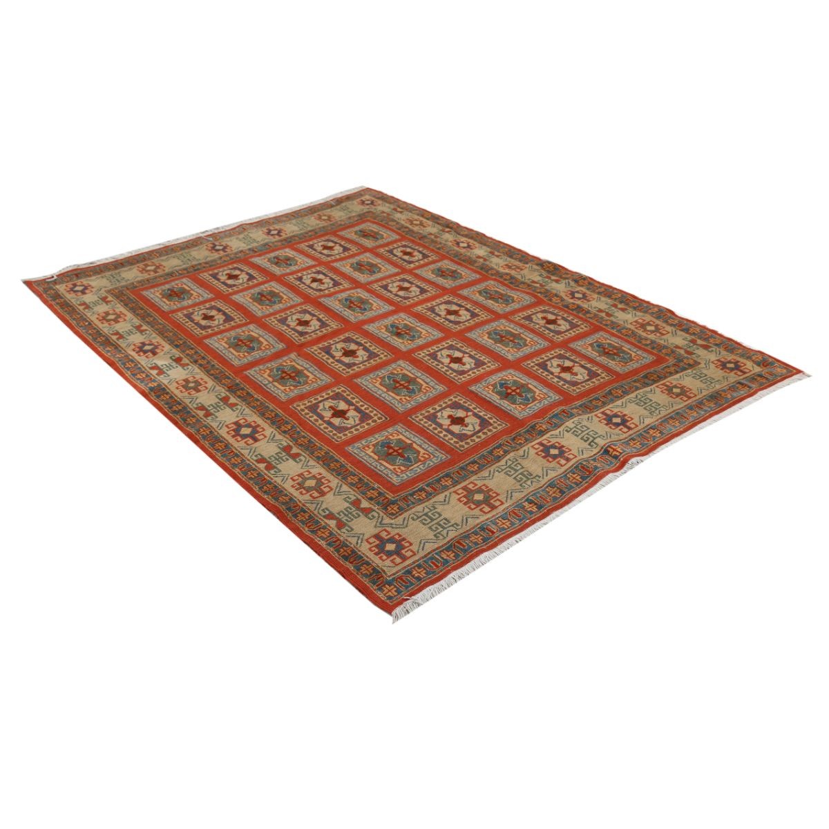 Sumak 5x7 Hand Woven Washable Wool Rug - Colorful
