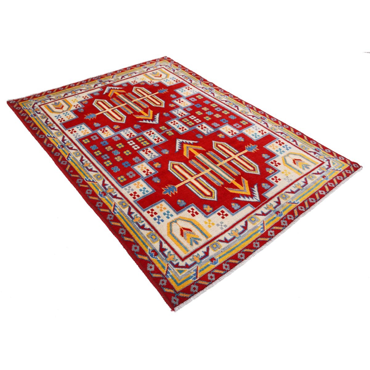 Revival 5x7 Handmade Double Knotted Washable Wool Rug - Colorful