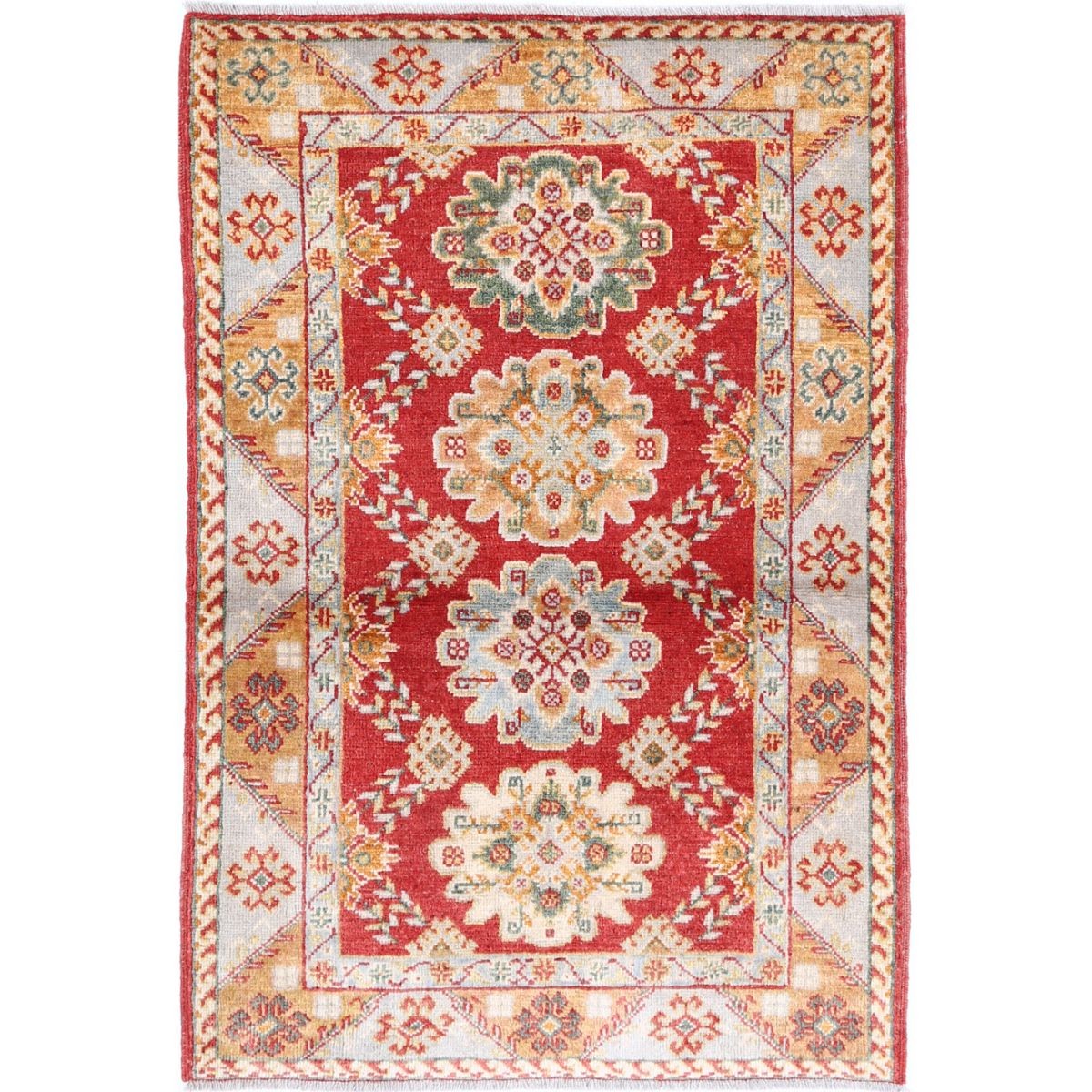 Revival 3x4 Handmade Double Knotted Washable Wool Rug - Colorful