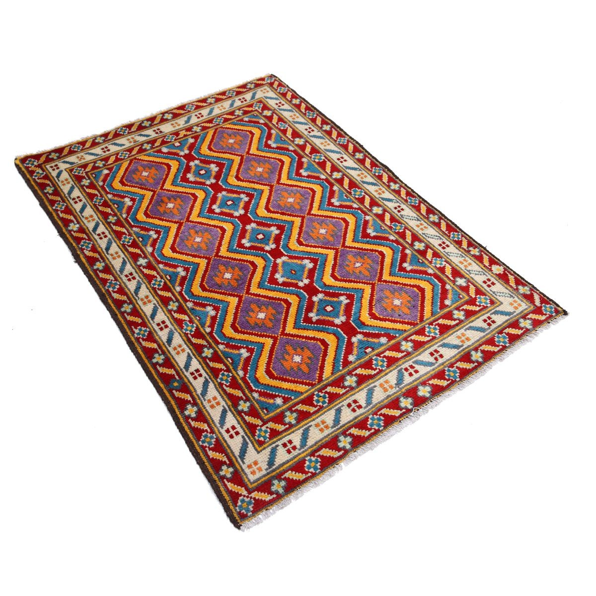Revival 3x5 Handmade Double Knotted Washable Wool Rug - Colorful