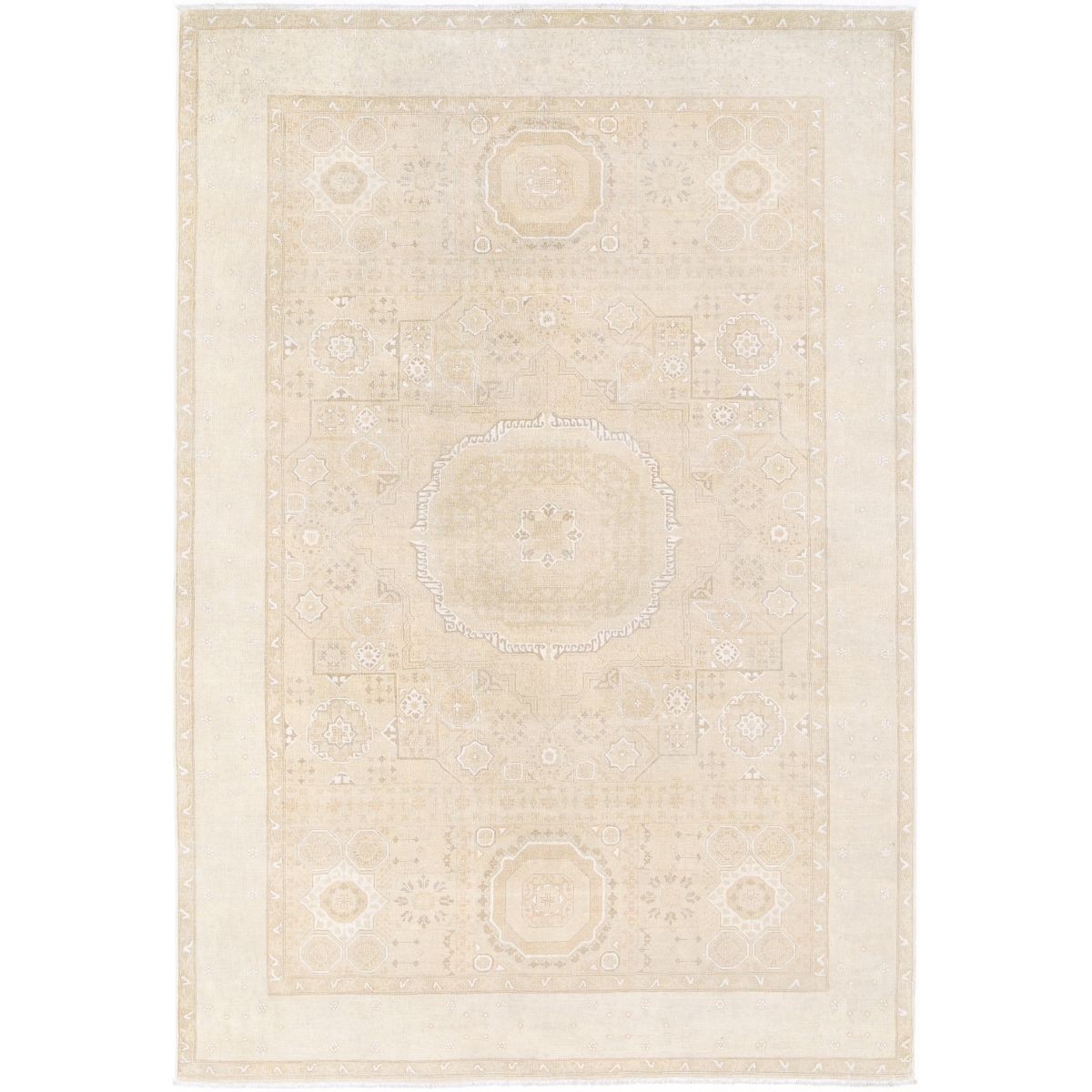 Mamluk 6x10 Handmade Double Knotted Washable Wool Rug - Soft Hues