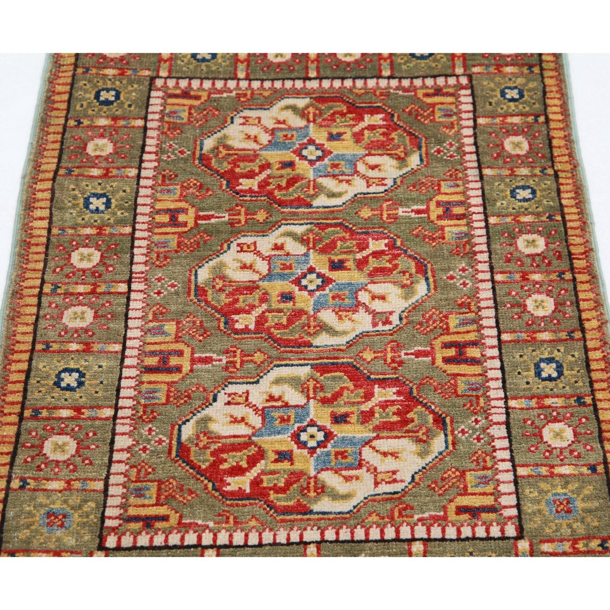 Revival 2x3 Handmade Double Knotted Washable Wool Rug - Colorful