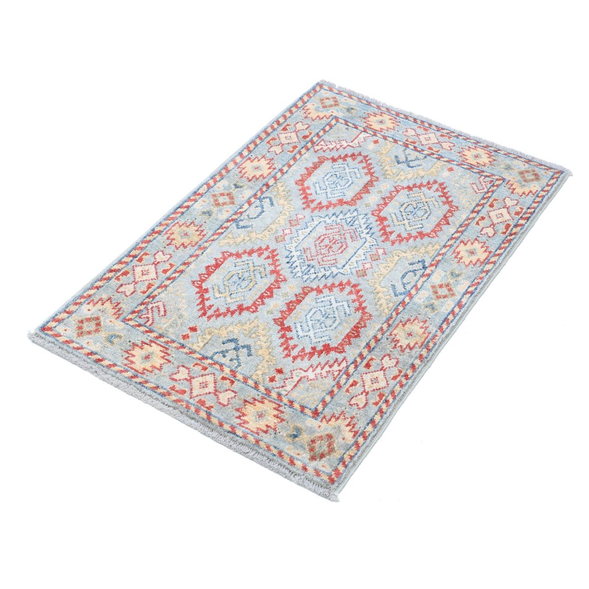 Revival 2x3 Handmade Double Knotted Washable Wool Rug - Colorful