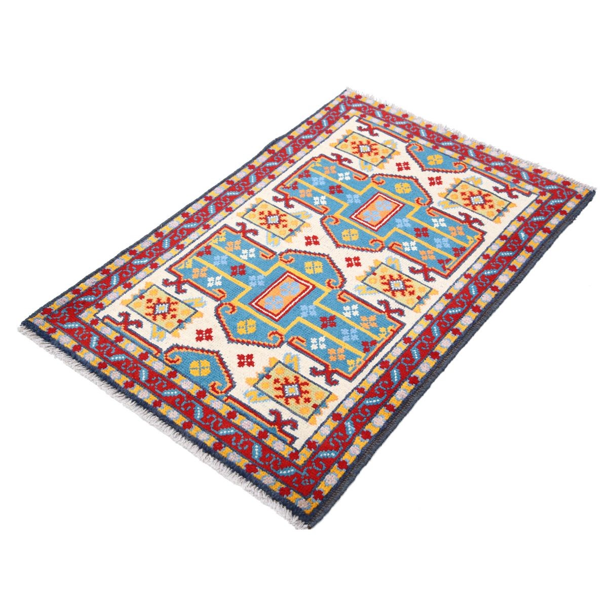 Revival 3x4 Handmade Double Knotted Washable Wool Rug - Colorful