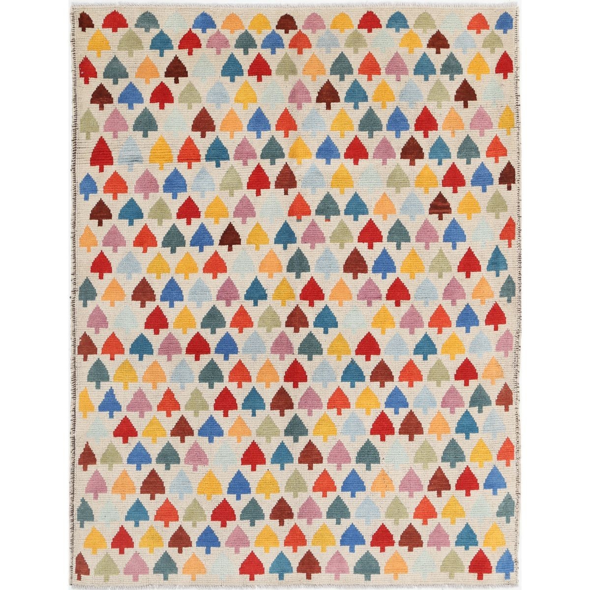 Revival 5x6 Handmade Double Knotted Washable Wool Rug - Colorful