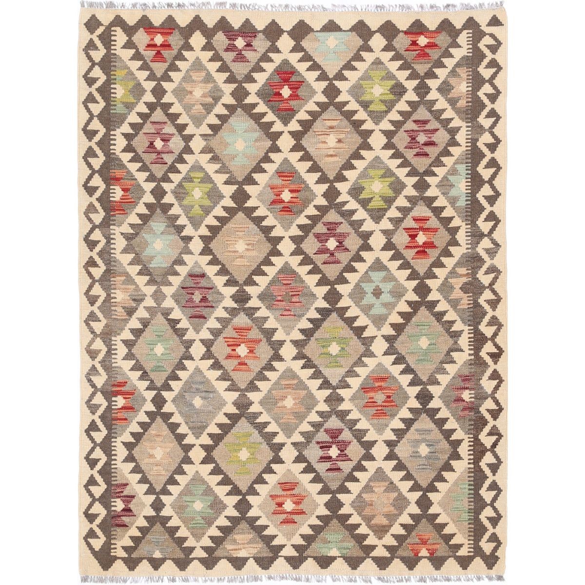 Maimana 5x6 Hand Woven Washable Wool Rug - Colorful