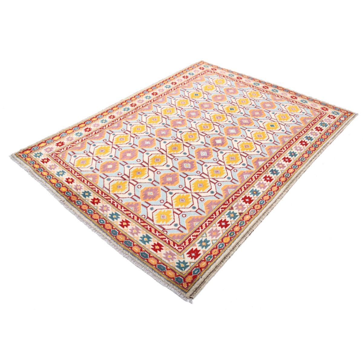 Revival 5x7 Handmade Double Knotted Washable Wool Rug - Colorful