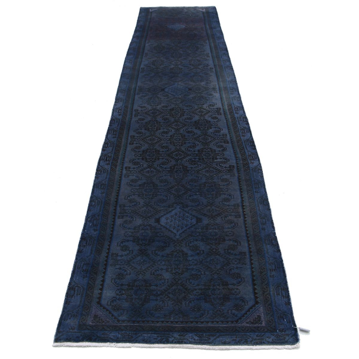 Overdye 3x14 Handmade Double Knotted Washable Wool Runner - Monochormatic