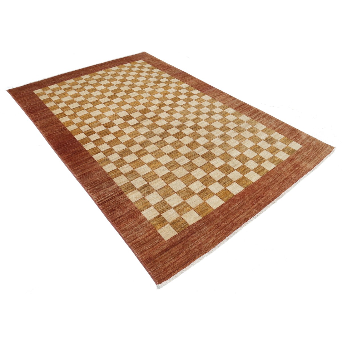 Modcar 6x9 Handmade Double Knotted Washable Wool Rug - Colorful