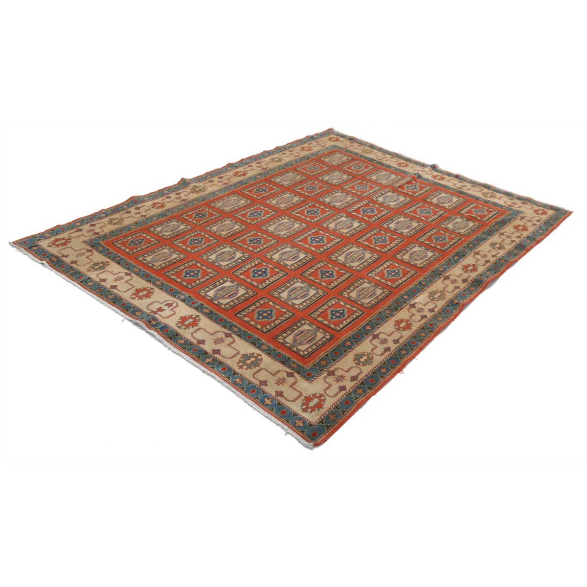 Sumak 6x7 Hand Woven Washable Wool Rug - Colorful