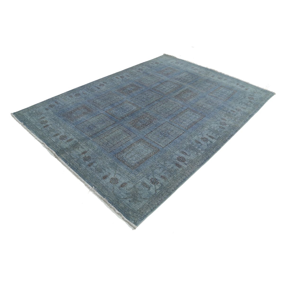 Overdye 6x8 Handmade Double Knotted Washable Wool Rug - Monochormatic