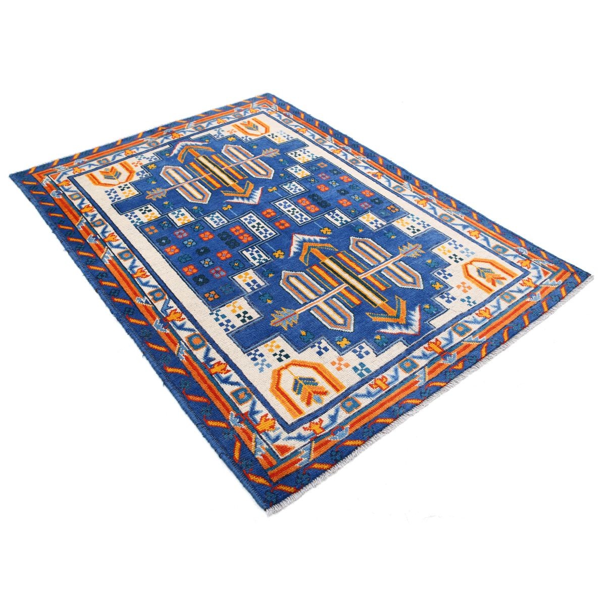 Revival 5x7 Handmade Double Knotted Washable Wool Rug - Colorful