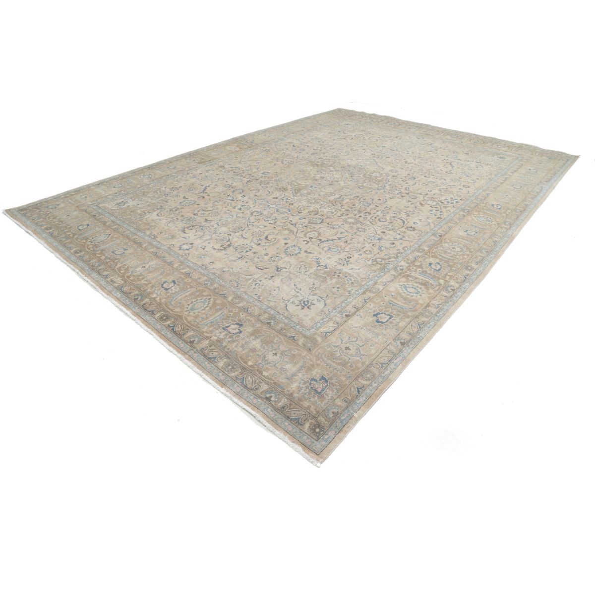 Vintage 11x16 Handmade Double Knotted Washable Wool Rug - Soft Hues