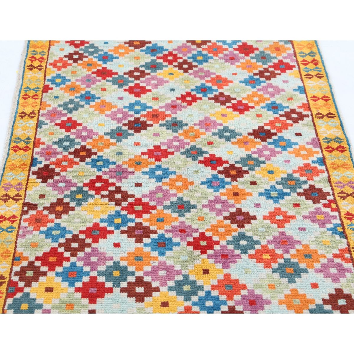 Revival 3x5 Handmade Double Knotted Washable Wool Rug - Colorful