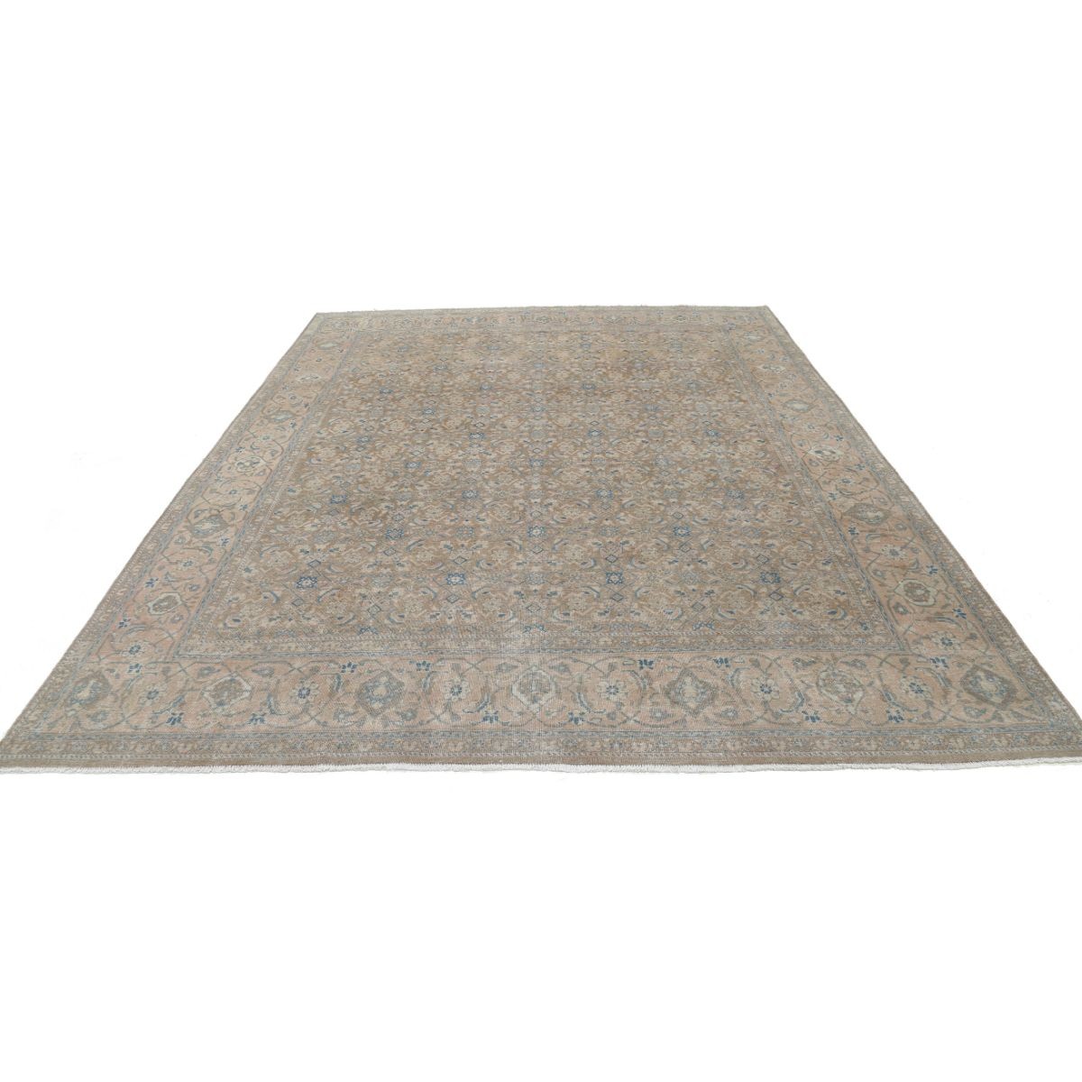 Vintage 9x12 Handmade Double Knotted Washable Wool Rug - Soft Hues