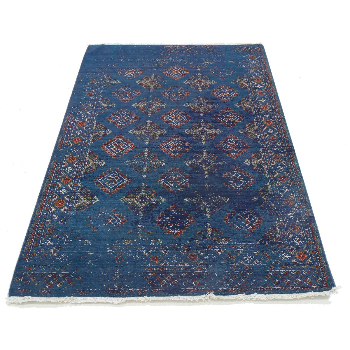 Ajrak 4x6 Powered-Loomed Washable Wool Rug - Colorful